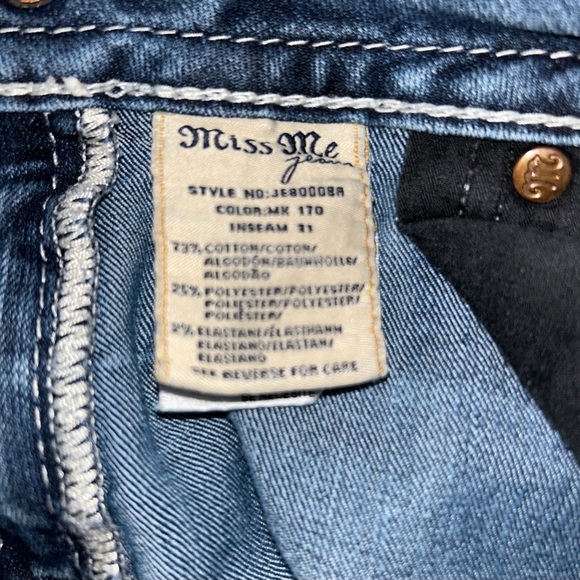 Miss Me y2k vintage Blue Boot Cut Jeans with Vintage Fading - Picture 5 of 6